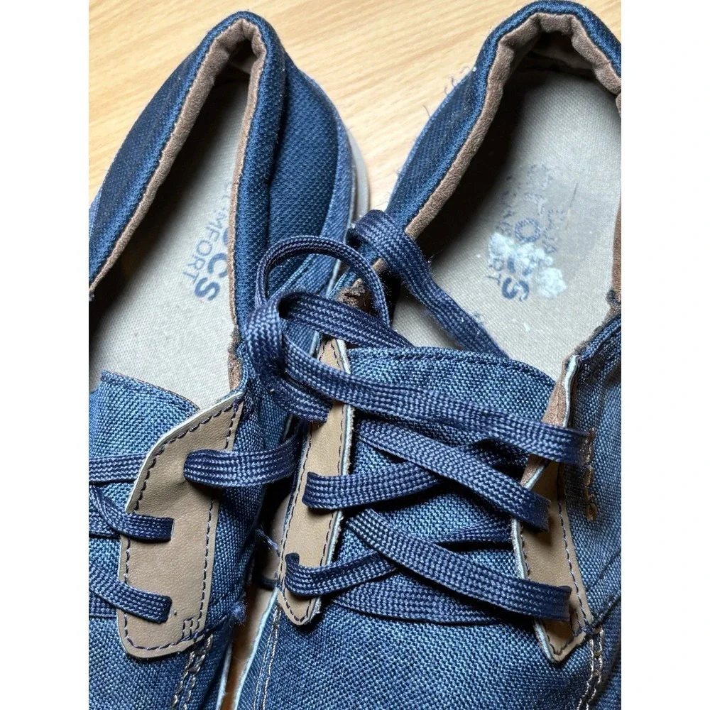 Crocs Santa Cruz Loafers Men's Size 13 Blue Canvas Casual Lace Up Comfort Shoes